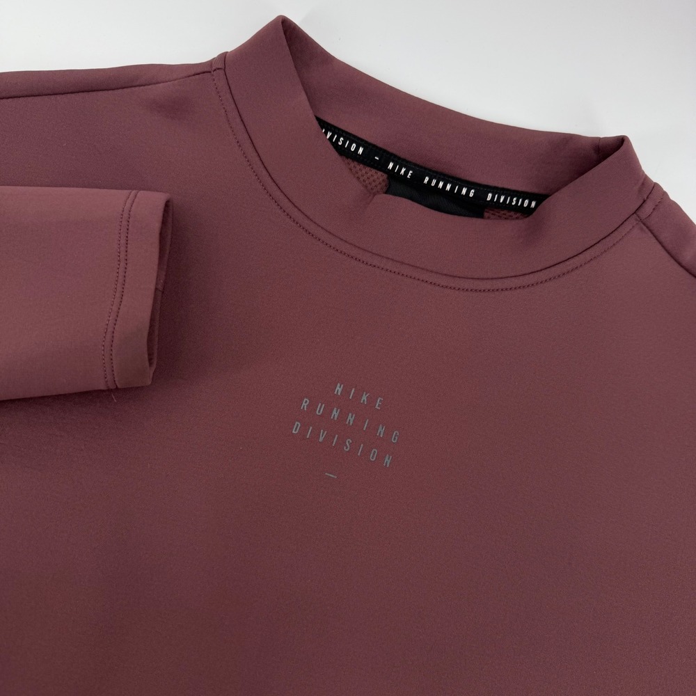 Nike Running Division Top Womens Large Plum Pink Dri-FIT Mock Neck DD5263-646